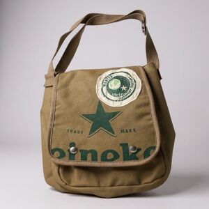 Olive Green Canvas Messenger Bag